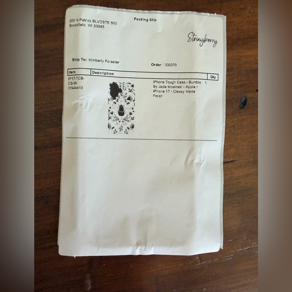 NWT Stringberry iPhone 17 Floral Bee Design Phone Case - Cream - Picture 3 of 4